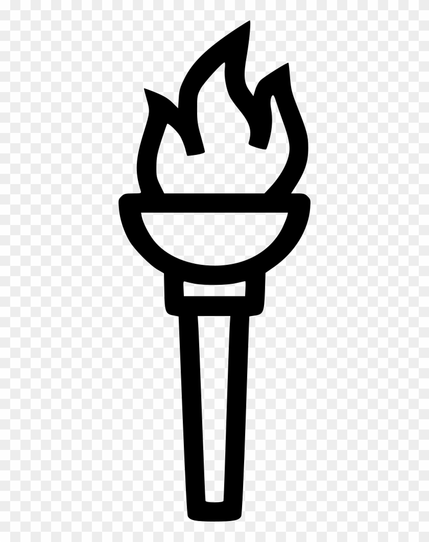 Game Fire Flame Olympic Torch Light Comments - Olympic Torch Outline #118032