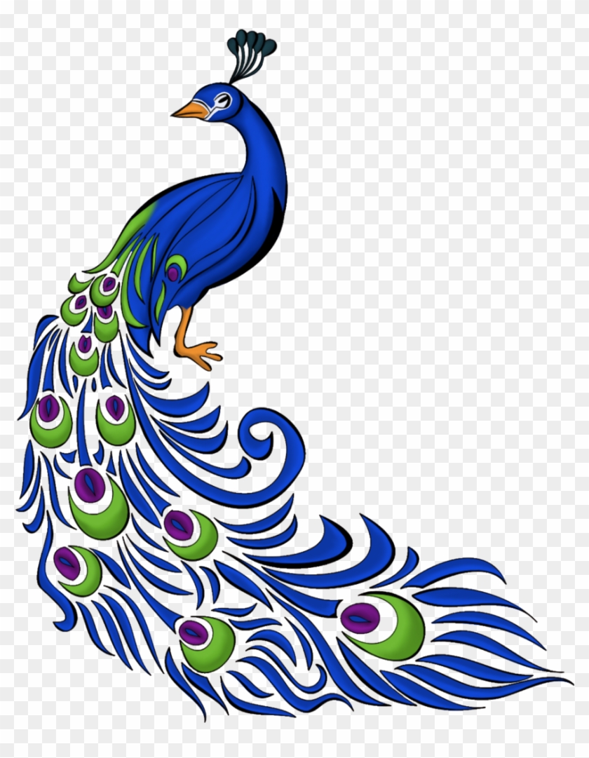 Image - Peacock Drawing With Colour - Free Transparent PNG Clipart ...