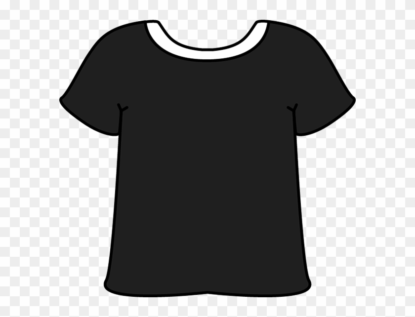 Black Tshirt With White Collar With White Collar - Clip Art #119337