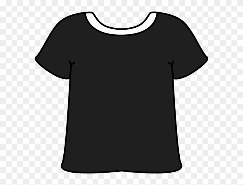 Black Tshirt With White Collar With White Collar - Clip Art #119337