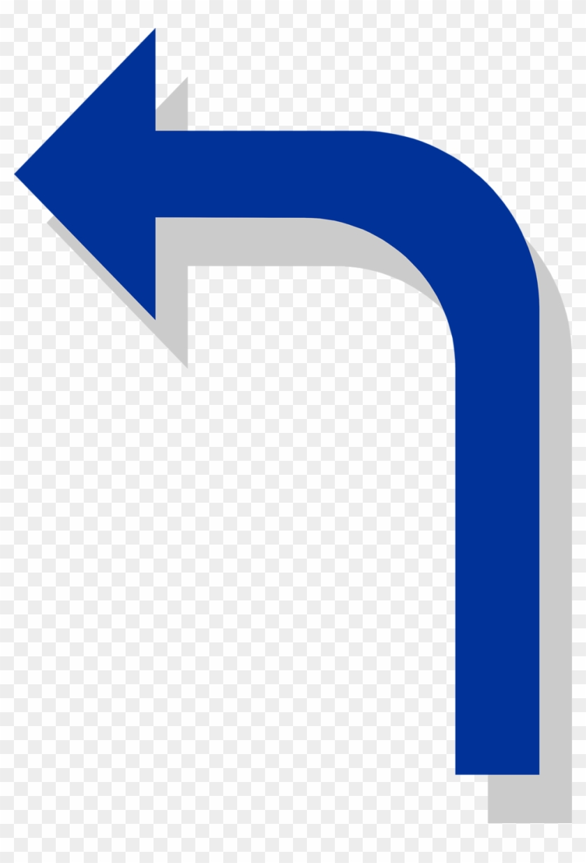 Arrow Left Blue Clip Art - Arrow Bent To The Left #119757