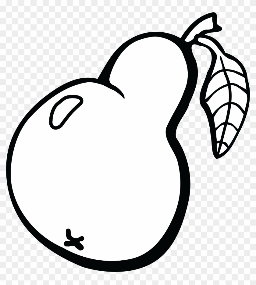 Free Clipart Of A Pear - Pear Black And White #120512