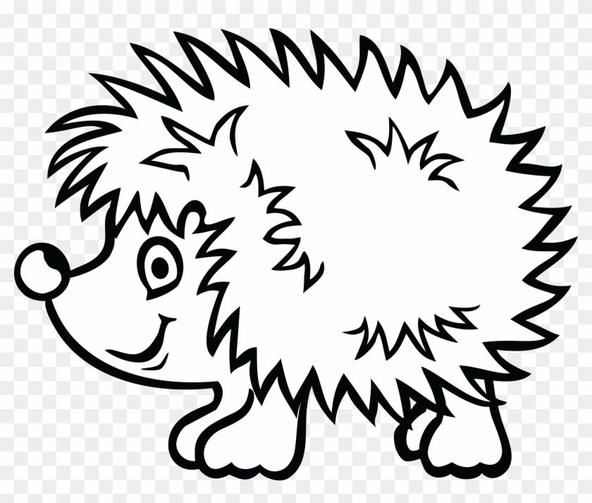 Free Clipart Of A Hedgehog - Hedgehog Black And White #120606