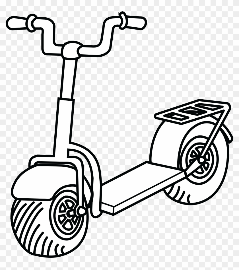 Free Clipart Of A Scooter - Scooter Clipart Black And White #120611