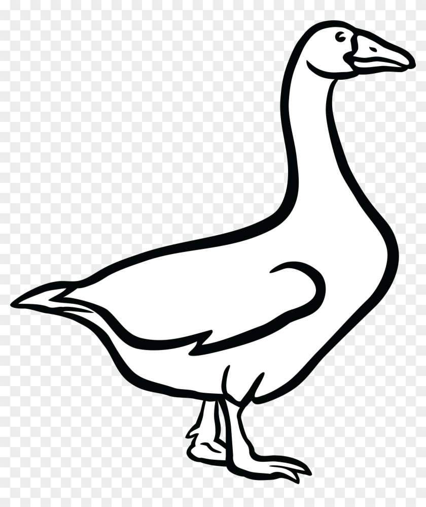 Free Clipart Of A Goose In Black And White - Goose Clipart Png #120617