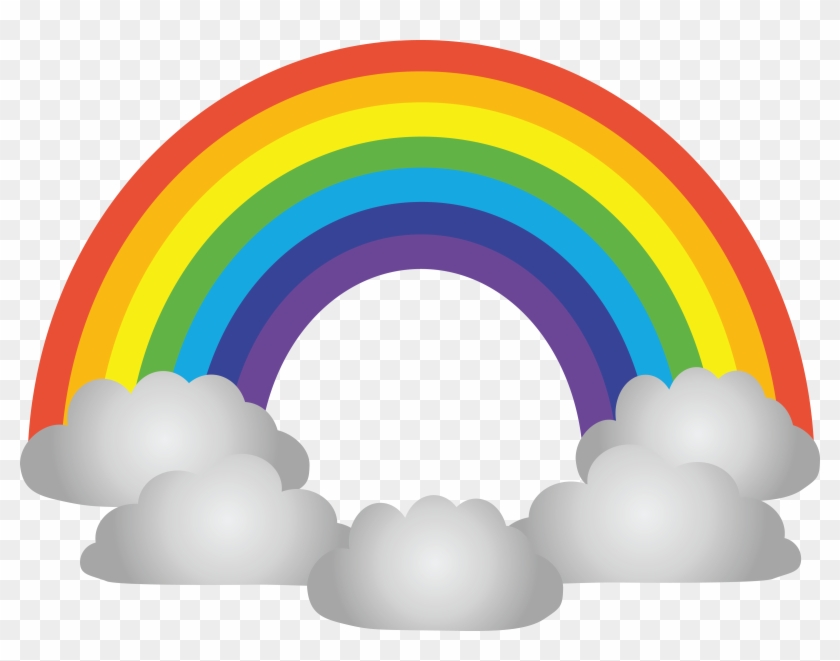 Free Clipart Of A Rainbow And Clouds - Rainbow Clip Art #120624