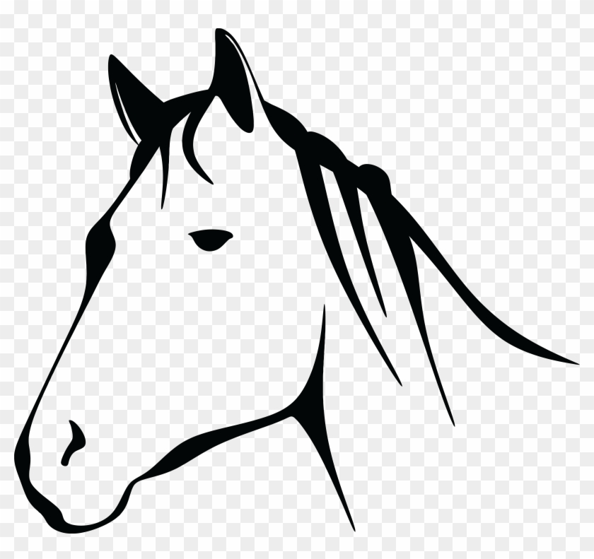 Free Clipart Of A Black And White Horse Head - Horse Head Clipart Black And White #120682