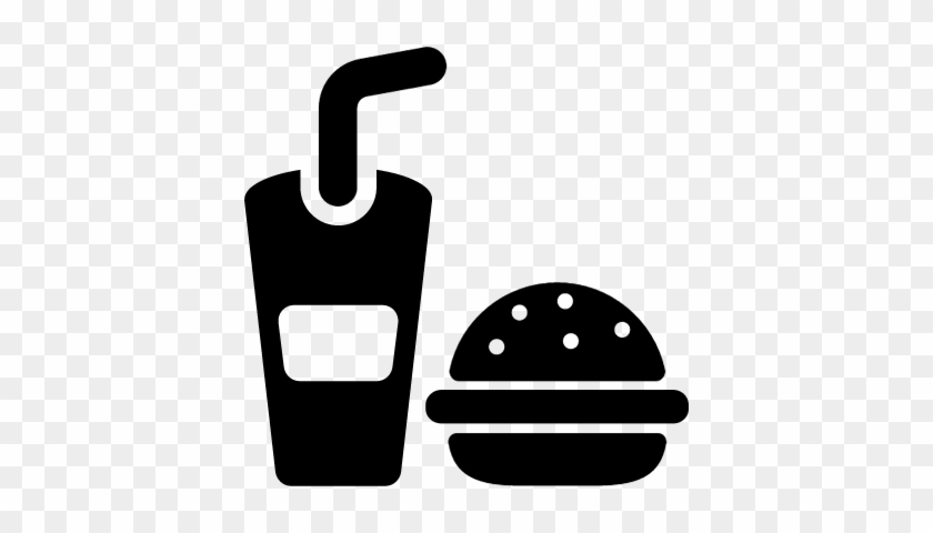 Fast Food Burger And Drink Vector - Logo For Drinks And Food #634120