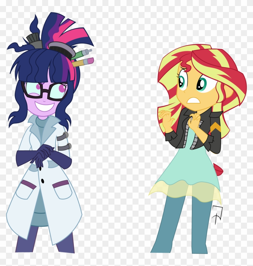 Princessfireshiner, Duo, Equestria Girls, Grin, Mad - Anime Scientist Transparent Background #634476