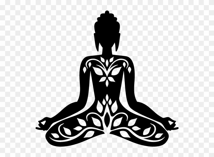 Buddha Sitting In A Lotus Position - Black And White Meditating #634540