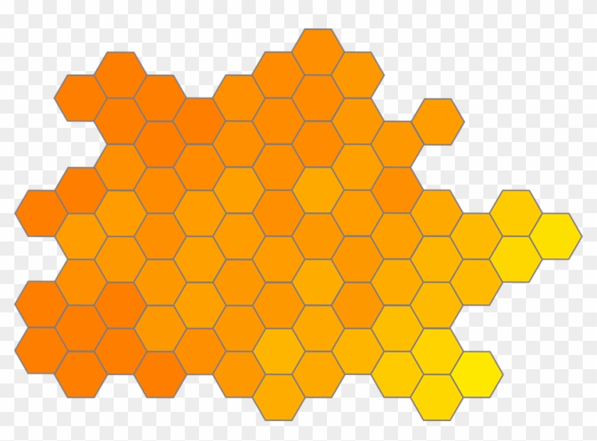 Honeycomb Gradient Hexagon Orange Yellow H - Bee Hive Vector #634801