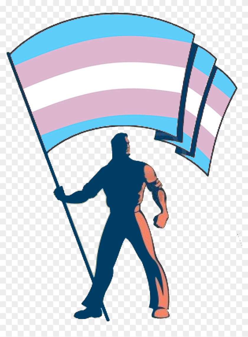 Trans - Man Holding Up Flag #634870