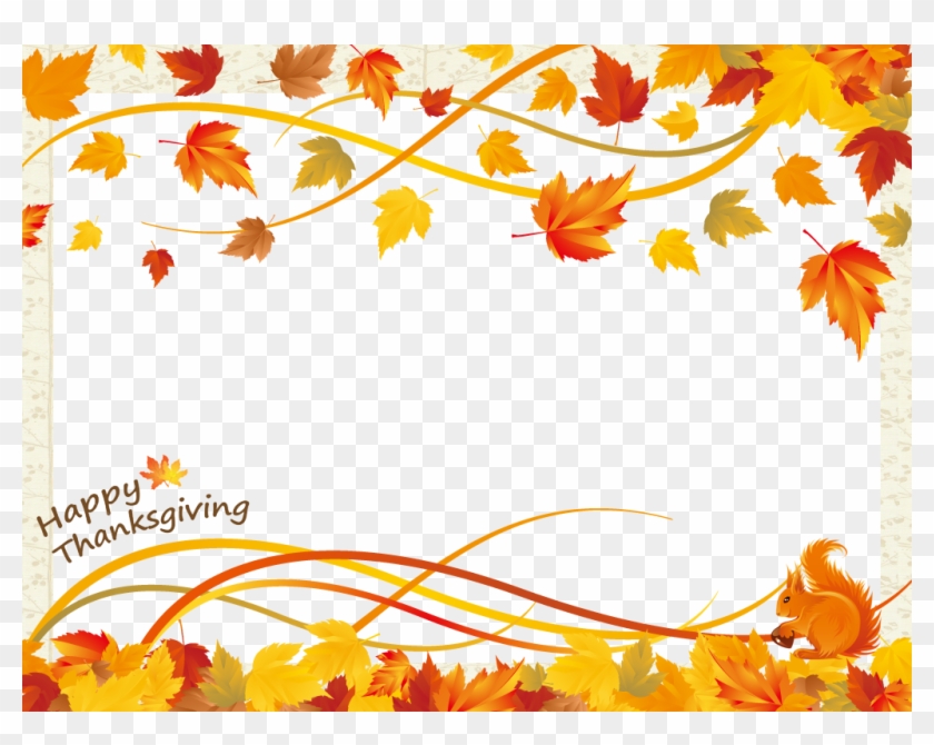 Thanksgiving Day Frame - Vector Fall Leaf Border #635156