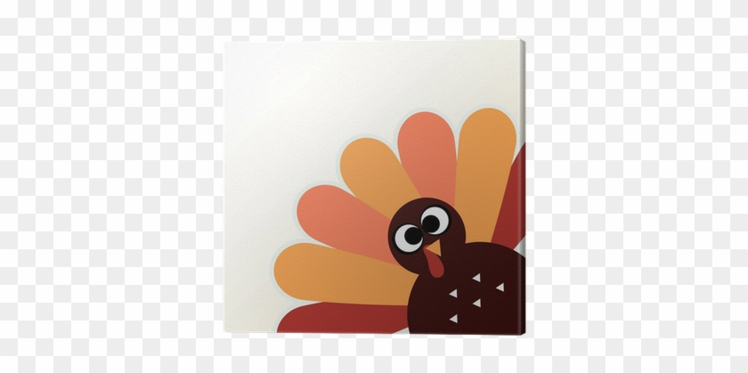Canvas Mooie Cartoon Vogel Van Turkije Voor Thanksgiving - Cartoon Turkey #635195