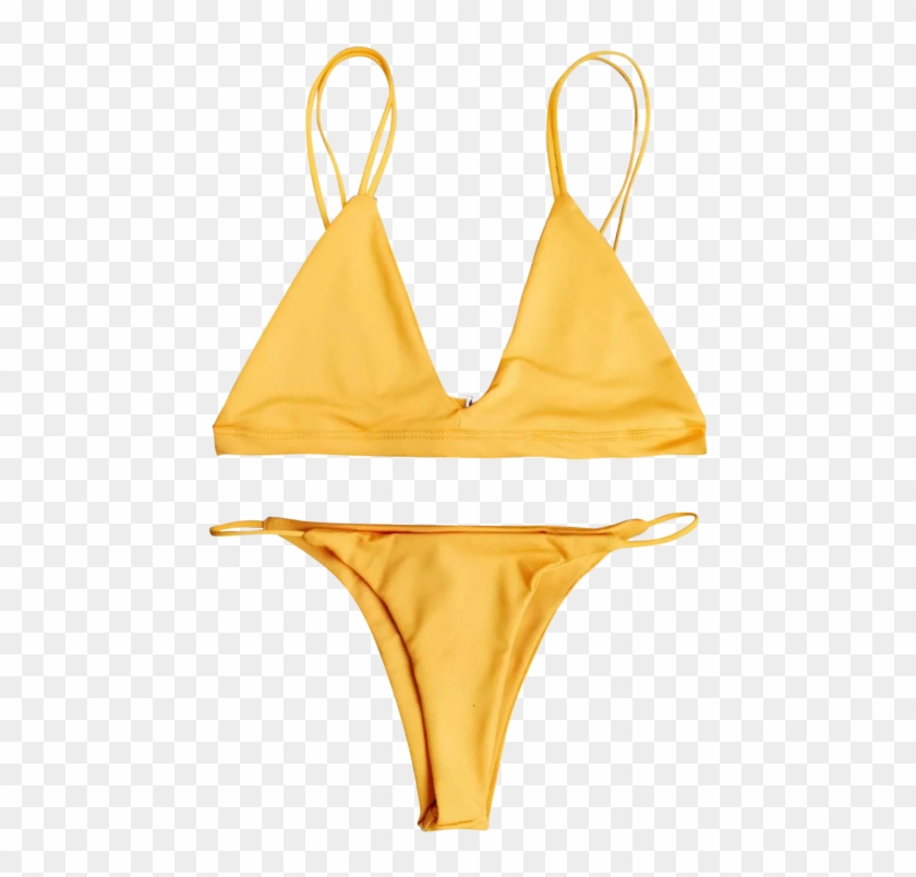 Low Waisted Spaghetti Straps Bikini Swimwear - Swimsuit #635207