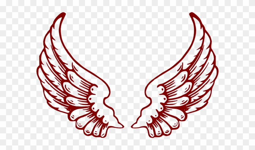 Maroon Angle Wings Clip Art - Angel Wings And Halo #635275