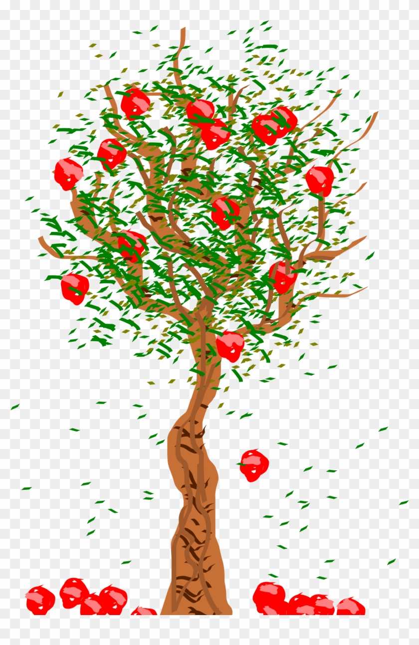 Clipart Apple Plant Tree - Fruits Falling From Tree #635922