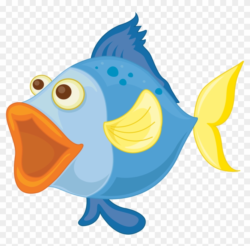 深蓝色大嘴鱼 - Blue Fish Drawing #636018