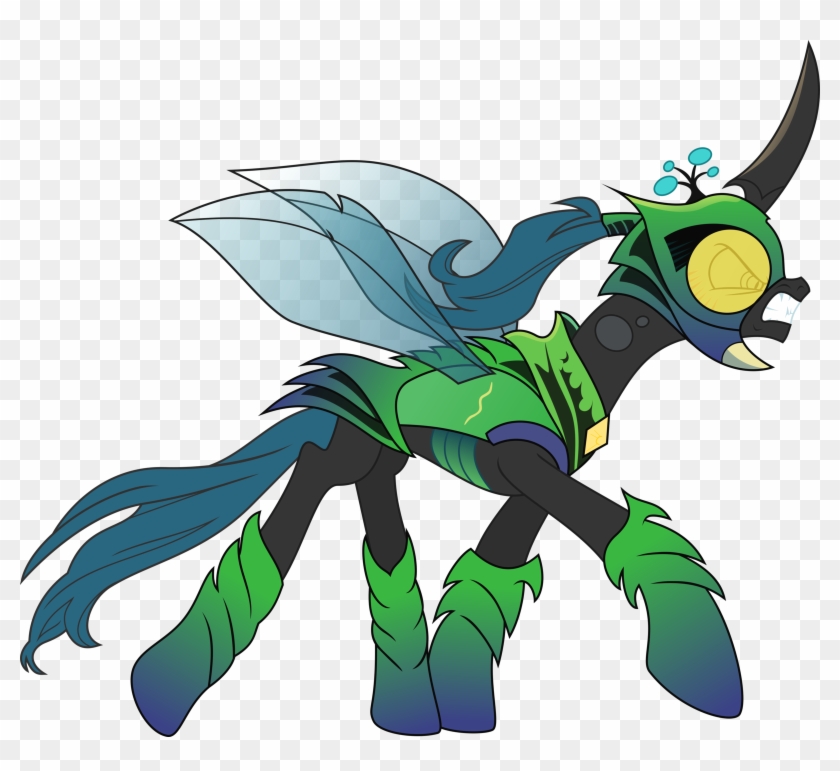 Queen Chrysalis In Chitin Armor By Pappkarton - Mlp Queen Chrysalis In Armor #636459