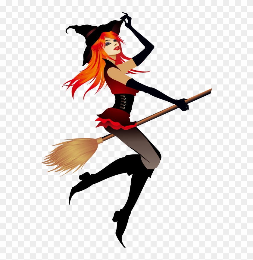 Halloween Witchcraft Clip Art - Witch Cartoon Png - Free Transparent PNG  Clipart Images Download