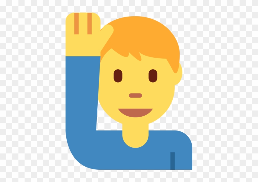 Twitter - Hand Up Emoji Man #637277