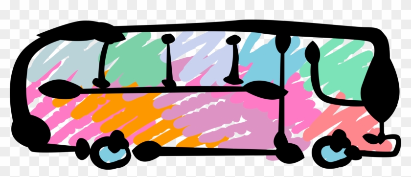 Vector Illustration Of Intercity Passenger Tour Bus - Illustration #637379