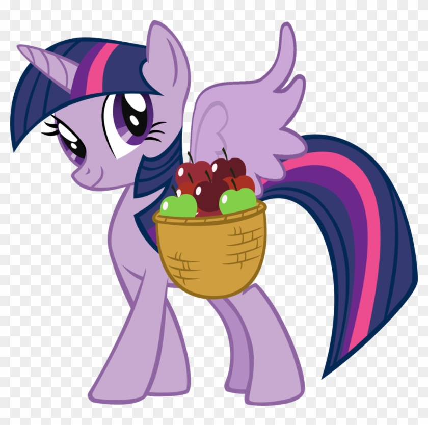 Princess Twilight And A Apple Basket By Rainbowsstar - Little Pony Friendship Is Magic #637650