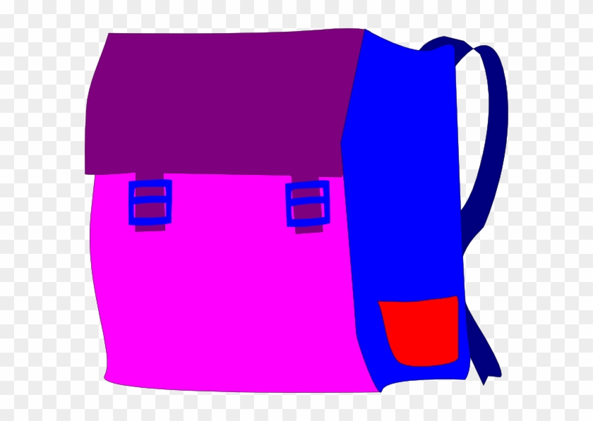 Pink And Purple Backpack Clip Art At Clker - Portable Network Graphics #637664