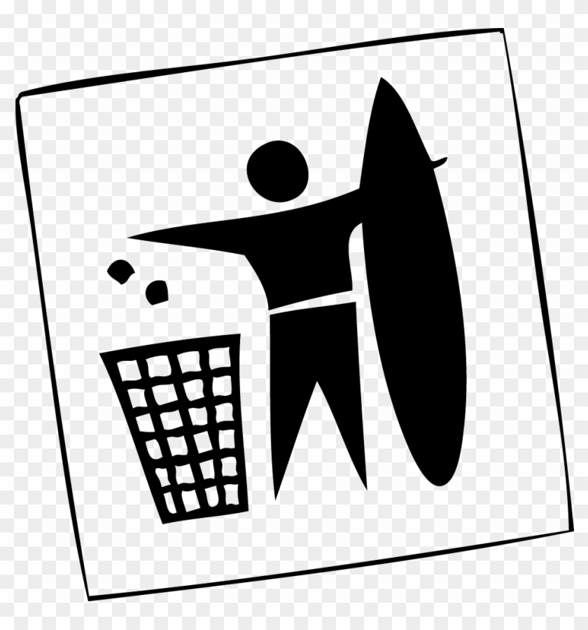 beach clean up clip art black and white