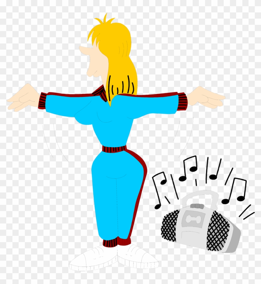 Illustration Of A Woman Doing Aerobics With A Radio - Music #637941