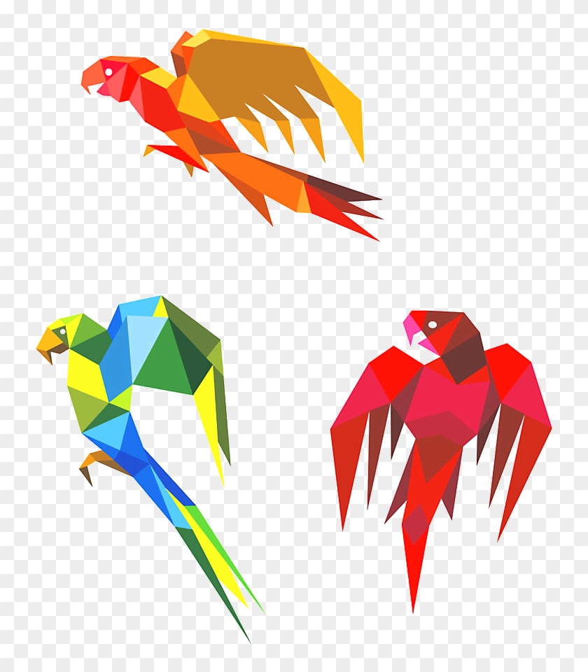 Parrot Origami Bird Clip Art - Parrot Origami Bird Clip Art #638100