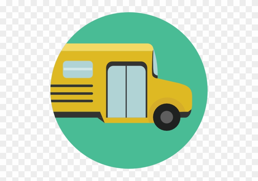 School Bus Free Icon - Flat School Icon Png #638075