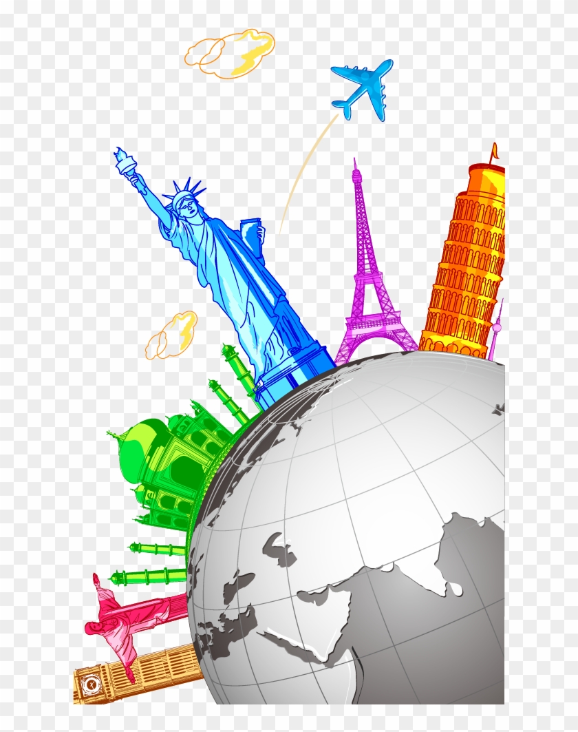 Travel Cartoon Vector - World Landmarks Png #638160