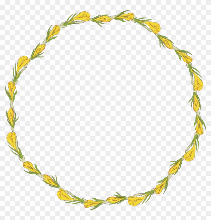 Hermosa Corona De Flor Amarillo Transparente De Material - Wreath #638366