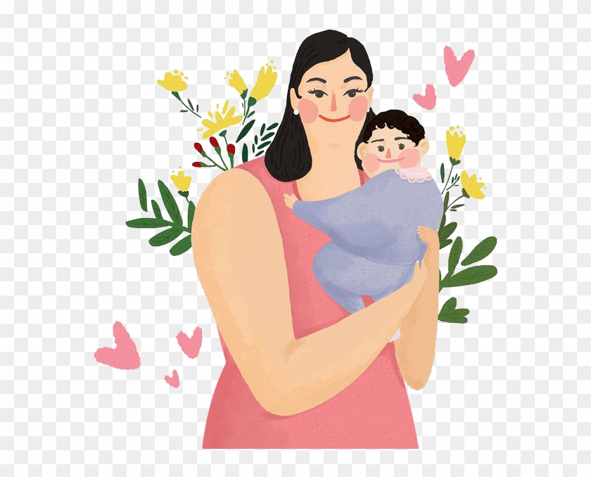 South Korea Mother Child Cartoon Illustration - South Korea Mother Child Cartoon Illustration #638667
