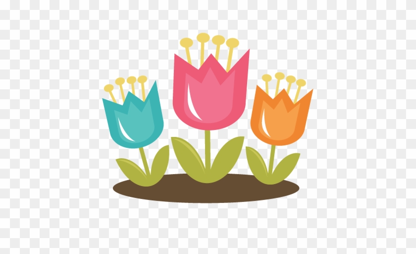 Tulips Svg Files For Scrapbooking Cardmaking Tulip - Cute Spring Clipart Png #638494
