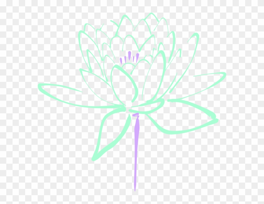 Sketch Outline Of Lotus Blossom Tile Coaster #638516