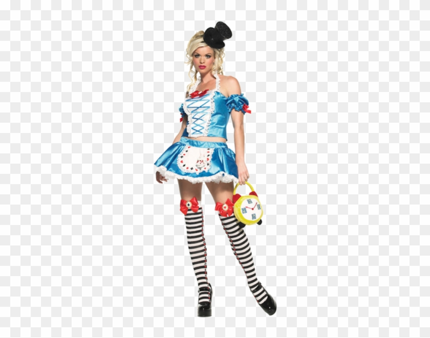 Adult Sexy Fantasy Alice In Wonderland Costume - Leg Avenue Fantasy Alice Costume - Blue/white - M/l #638533