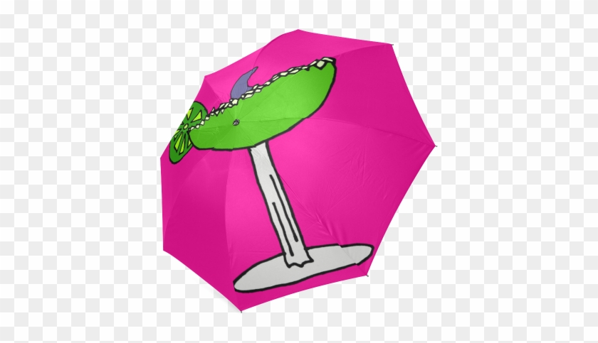 Funny Shark Fin In Lime Margarita Drink Foldable Umbrella - Umbrella #638552