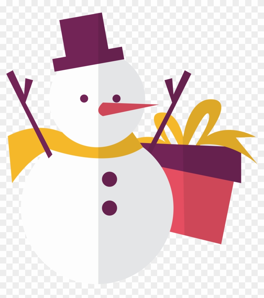 Snowman Christmas Gift Clip Art - Snowman Christmas Gift Clip Art #638712