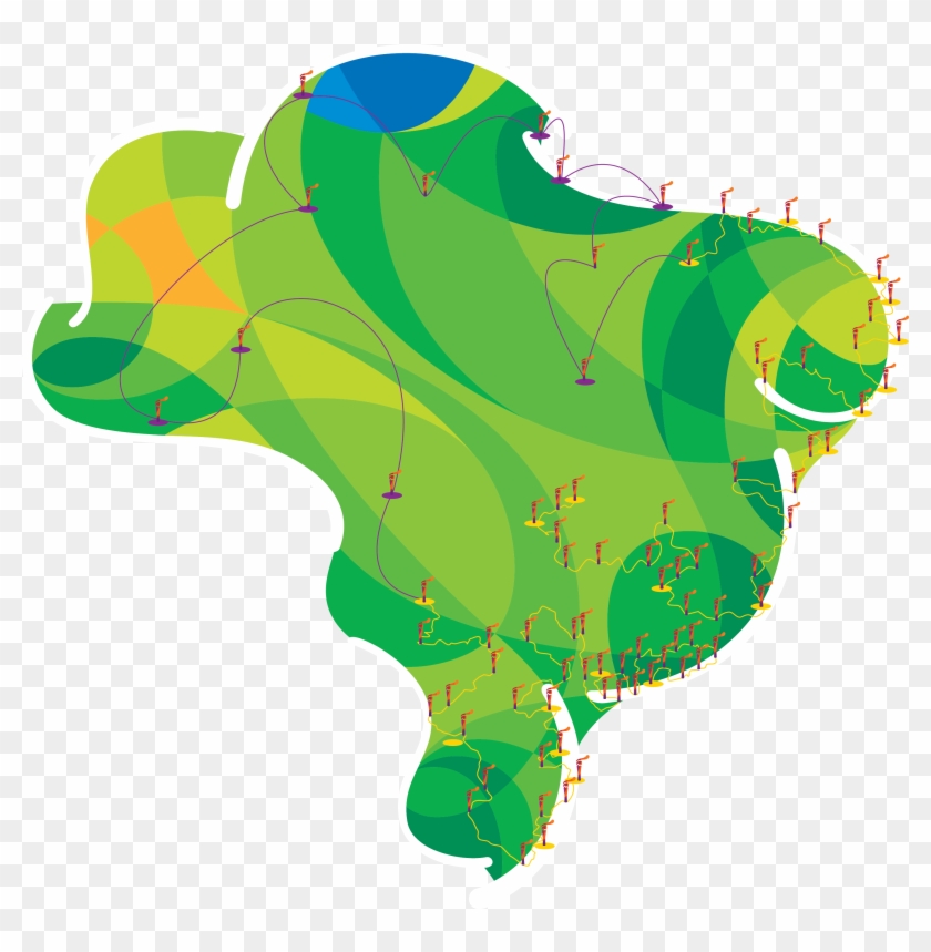 Rio Olympic Torch Relay 2016 By Rio2016 Map Brazil - Mapa Do Brasil Olimpiadas #639056