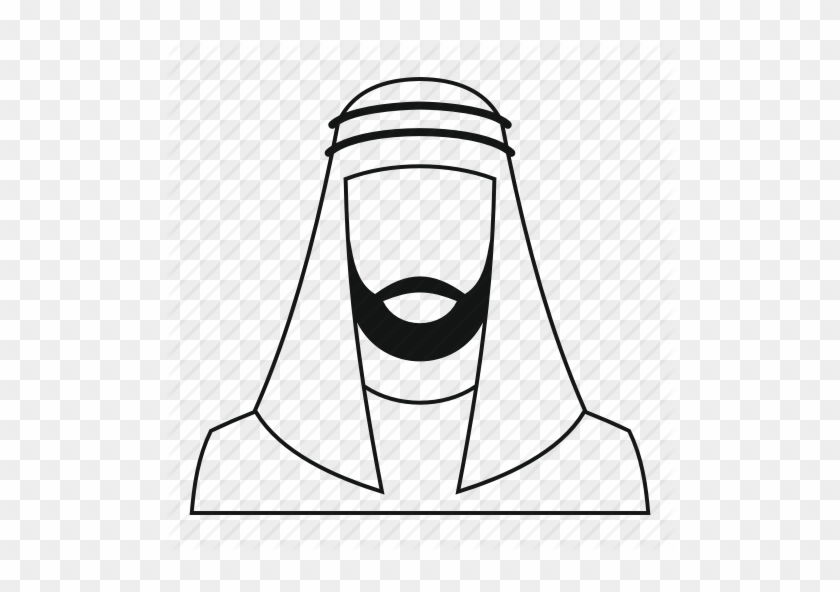 Kuwait Man Vector - Arab Man Vector Outline - Free Transparent PNG Clipart  Images Download
