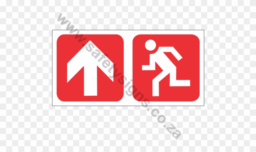 Fire Exit Ahead Safety Sign - 3 Point Of Contact #639304