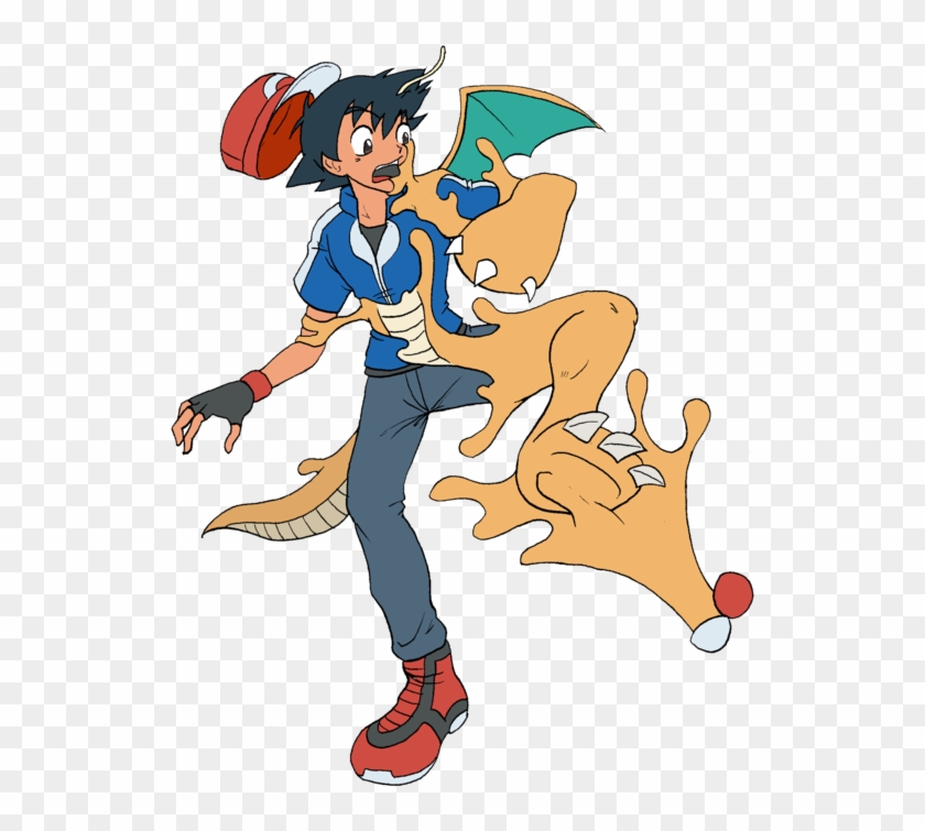 Ash Into Dragonite 01 By Midorimushig - Cartoon #639904