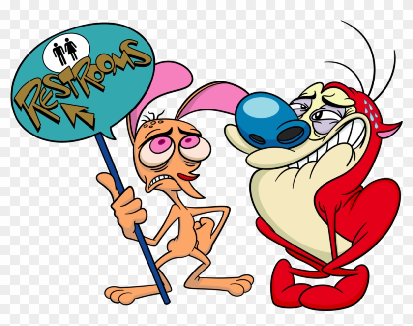 Nick's Universal Restroom Sign By Raccoonfoot - Ren And Stimpy Bathroom #640041