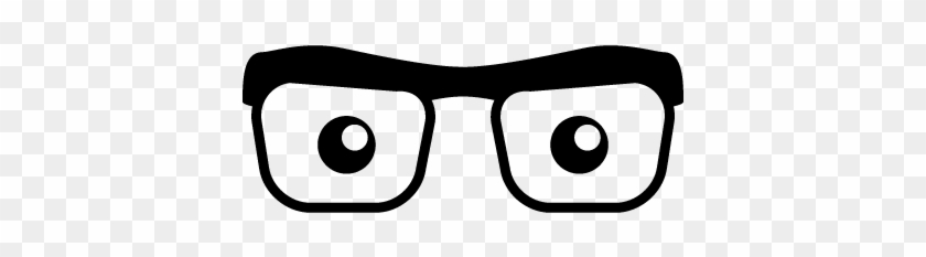 Eyes Looking Through Eyeglasses Vector - Line Art #640040
