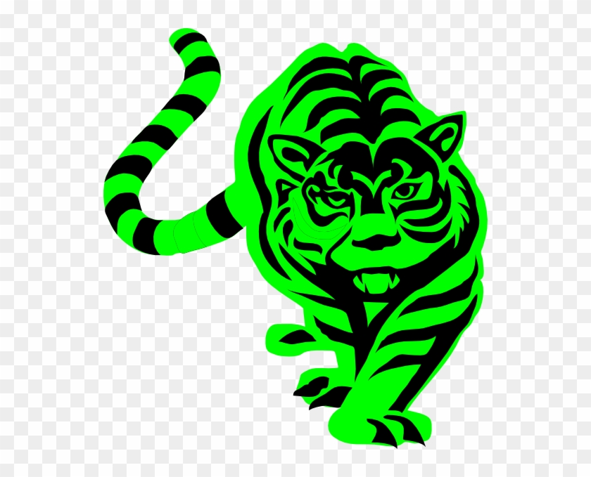 Green Striped Tiger Png Clip Art - Mountain Meets The Moon Green Tiger #640220