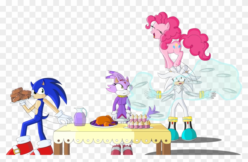 Polaicy, Blaze The Cat, Crossover, Cupcake, Food, Levitation, - Silver The Hedgehog #640369