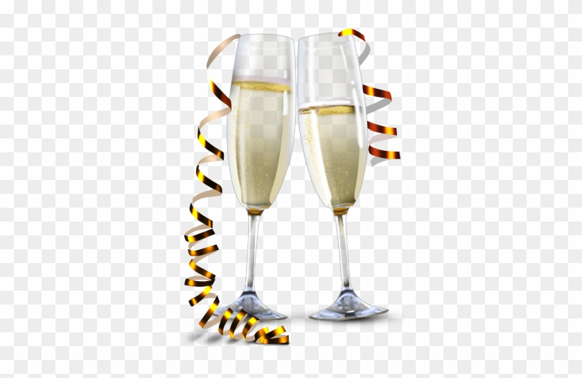 Champagne Glass Png - New Year Champagne Glasses #640535