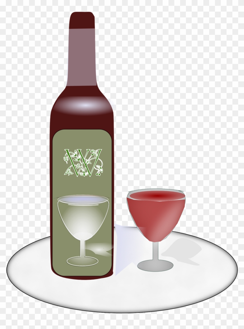 Wine Bottle Inkscape - Wine Glass #640617